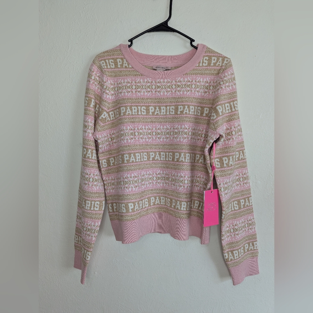 NWT Paris Hilton Women's Soft Knit Crew Neck Sweater Size L